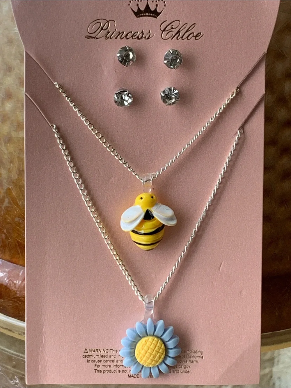 Kids' Bee and Daisy Necklace & Earring Set